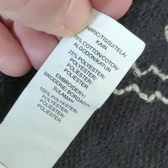 Lucky Lotus Softest Knitwear Womens M Open Cardigan Sweater Embroidered Gray - Picture 5 of 7